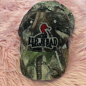 Camo red head hunting/casual hat. adjustable.